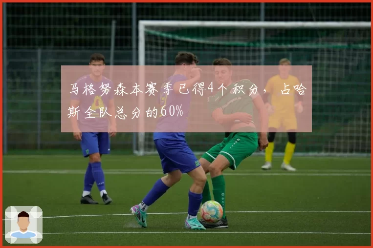 马格努森本赛季已得4个积分，占哈斯全队总分的60%